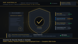 Insurance for security guards Australia — public liability and general liability guide by SSP Australia Melbourne